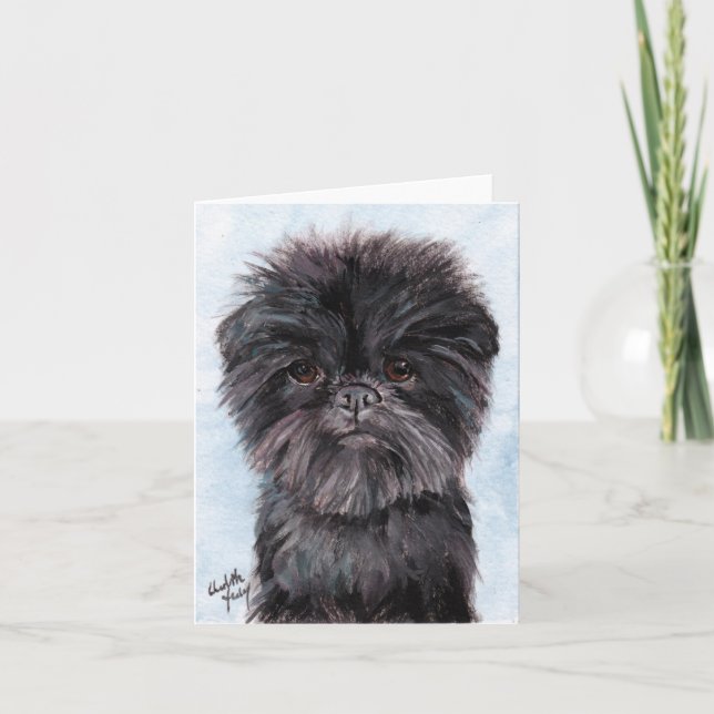 Cartão de Nota de Arte de Cachorro Affenpinscher (Frente)