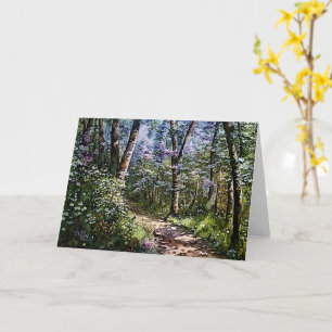 Cartão de Nota de Arte de Caminho da Floresta de C