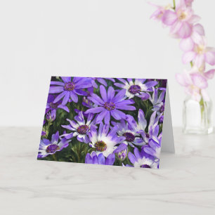 Cartão de Nota de Arte de Daisy Flower Roxo