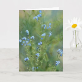 Cartão de Nota de Arte de Flor Azul bonito