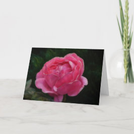 Cartão de Nota de Arte de Flor de Rosa Rosa Escuro
