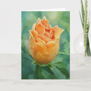 Cartão de Nota de Arte de Flor Tropical Laranja