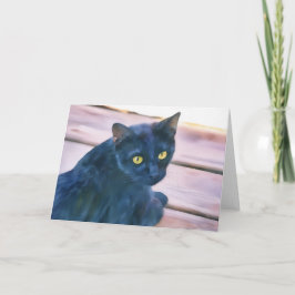 Cartão de Nota de Arte de Gato Preto