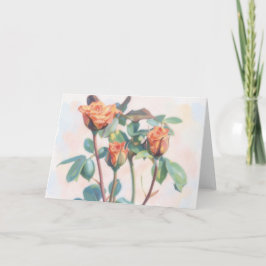 Cartão de Nota de Arte de Jardim com Três Botões d