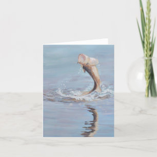 Cartão de Nota de Arte de Peixe de Dança Bass