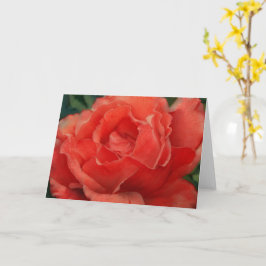 Cartão de Nota de Arte de Rosa vermelha Laranja Co