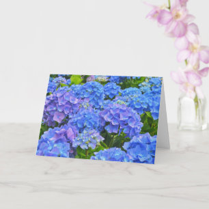Cartão de Nota de Arte do Jardim Azul Hydrangea