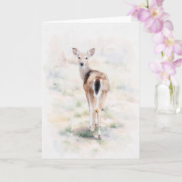 Cartão de Nota de Arte em Estilo Aquarela de Veado