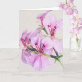 Cartão de Nota de Arte Floral de Flores de Gerânio
