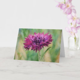 Cartão de Nota de Arte Floral de Milho-roxo Rosa