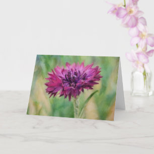 Cartão de Nota de Arte Floral de Milho-roxo Rosa