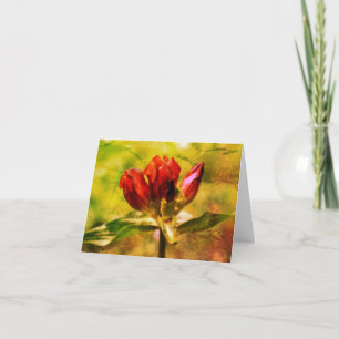 Cartão de Nota de Arte Floral Red Gentian