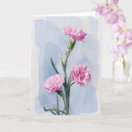 Cartão de Nota de Arte Floral Três Cravos