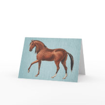 Cartão de Nota de Arte Ilustrada de Cavalo Baio Vi