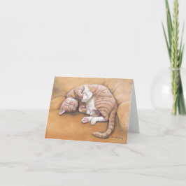 Cartão de Nota de Arte para Gato de Gato Sonolento