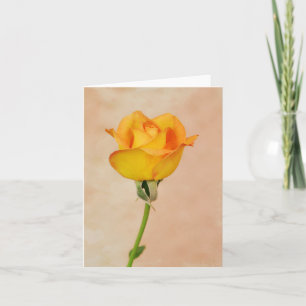 Cartão de Nota de Arte Rosa Amarela Solteiro Jardi