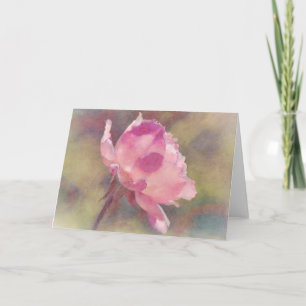 Cartão de Nota de Arte Rosa Rosa Bonita
