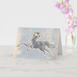 Cartão de Nota de Arte Sonhadora de Cavalo Ilustra
