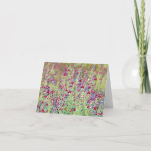 Cartão de Nota de Artsy Meadow Wild Flowers