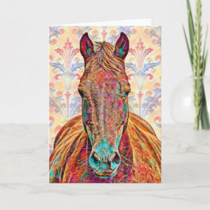 Cartão de Nota de Artsy Style Poster vintage Horse