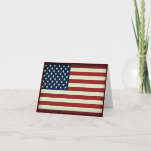 Cartão de Nota de Bandeira Americano Patriótico