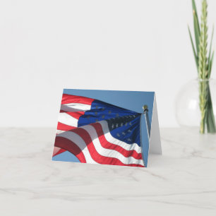 Cartão de Nota de Bandeira Americano Patriótico