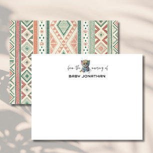 Cartão de Nota de Berçário Chic Leopardo Aquarela