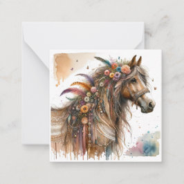 Cartão de Nota de Boho de Aquarela