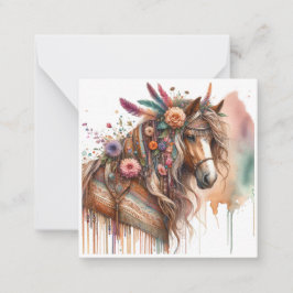 Cartão de Nota de Boho de Aquarela
