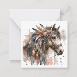 Cartão de Nota de Boho de Aquarela
