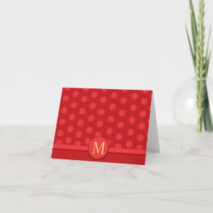 Cartão de Nota de Bolinhas Vermelho Brilhante Mode