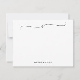 Cartão de Nota de Caligrafia Minimalista Clássica