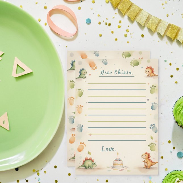 Cartão de Nota de Cápsula de Dinossauro One-A-Saur (Criador carregado)