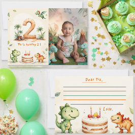 Cartão de Nota de Cápsula do Tempo dos Dinossauros