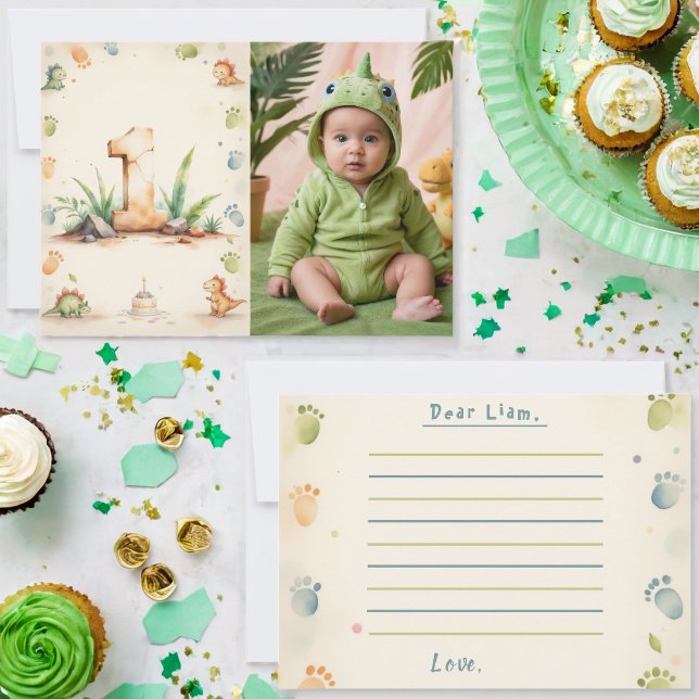 Cartão de Nota de Cápsula do Tempo dos Dinossauros (Criador carregado)