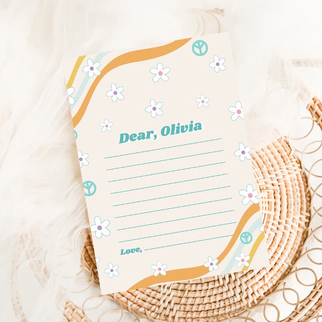 Cartão de Nota de Cápsula do Tempo Floral Retro Gr (Criador carregado)