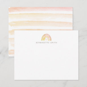 Cartão de Nota de Carta do Arco-Íris Aquarela Muda
