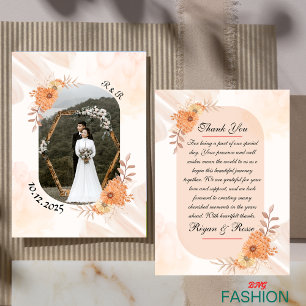 Cartão de Nota de Casamento com Aquarela em Tons B