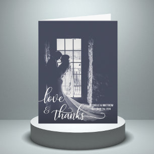 Cartão de nota de casamento Script AMOR & AGRADECI