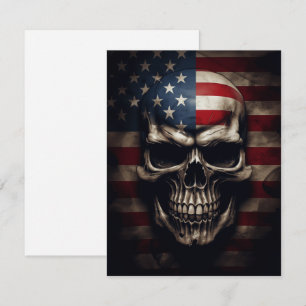 Cartão de Nota de Caveira da Bandeira Americana