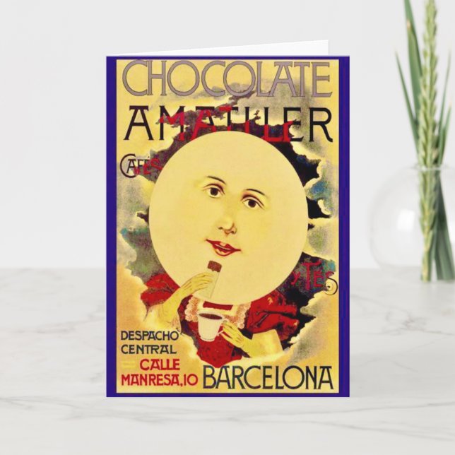 Cartão de Nota de Chocolate de Barcelona (Frente)