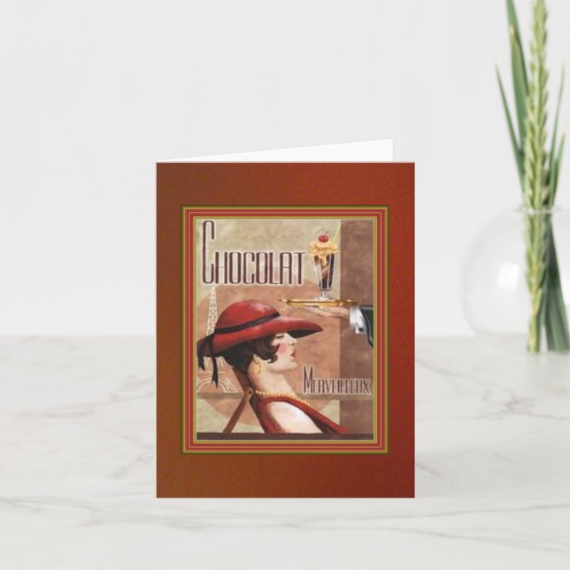 Cartão de Nota de Chocolate Francês (Frente)