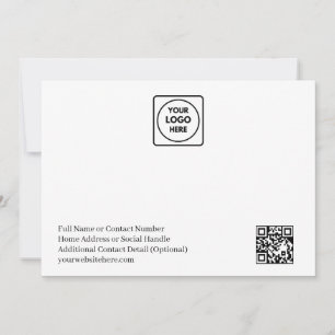 Cartão de Nota de Código QR de Logotipo Simples pa