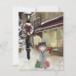 Cartão de Nota de Compre de Natal para Meninas