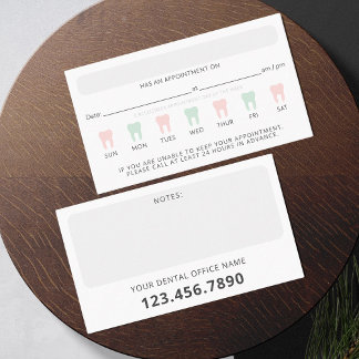 Cartão de Nota de Compromisso Dental Moderno