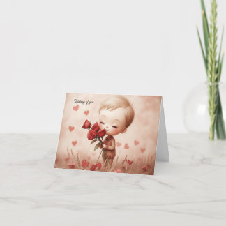 Cartão de nota de dentro de vazio "Pensando em voc