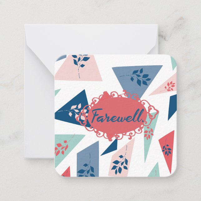 Cartão de Nota de Despedida (Frente)