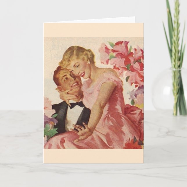 Cartão de Nota de Envolvimento Retro (Frente)