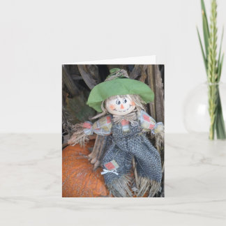 Cartão de Nota de Espantalho Decorativo