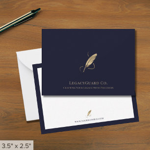 Cartão de Nota de Estoque de Quill Dourado